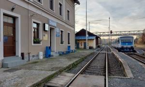 An empty and old train station near Prague