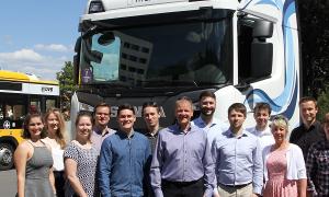 Employees of the Chair of Electric Railways on the overhead line truck