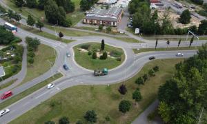 Top view of a roundabout