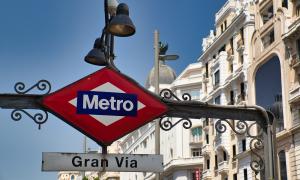 Sign Metro Station Gran Via in Madrid