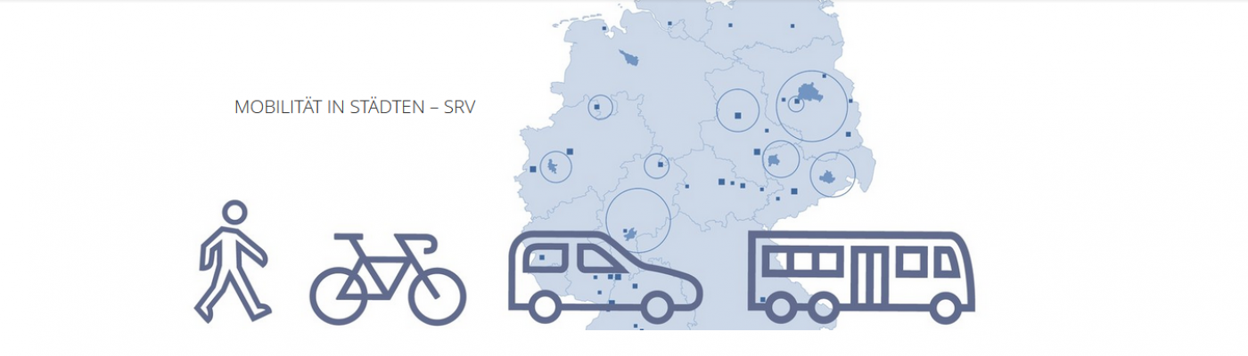 blaues Piktogramm: Mensch, Fahrrad, Auto und Bus vor einer Deutschlandkarte