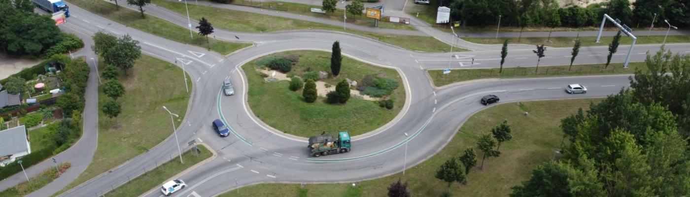 Top view of a roundabout